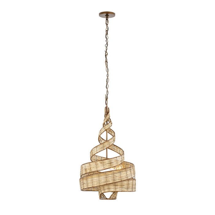 Varaluz 240P03BTR Three Light Pendant, Baguette/Natural Rattan