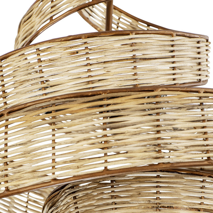 Varaluz 240P03BTR Three Light Pendant, Baguette/Natural Rattan