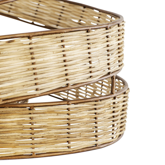 Varaluz 240P06BTR Six Light Pendant, Baguette/Natural Rattan