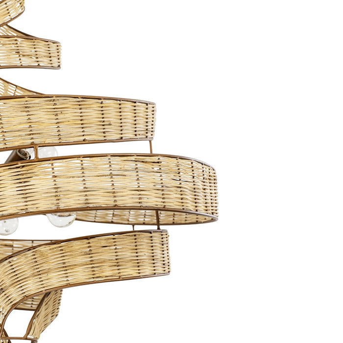 Varaluz 240P08BTR Eight Light Pendant, Baguette/Natural Rattan