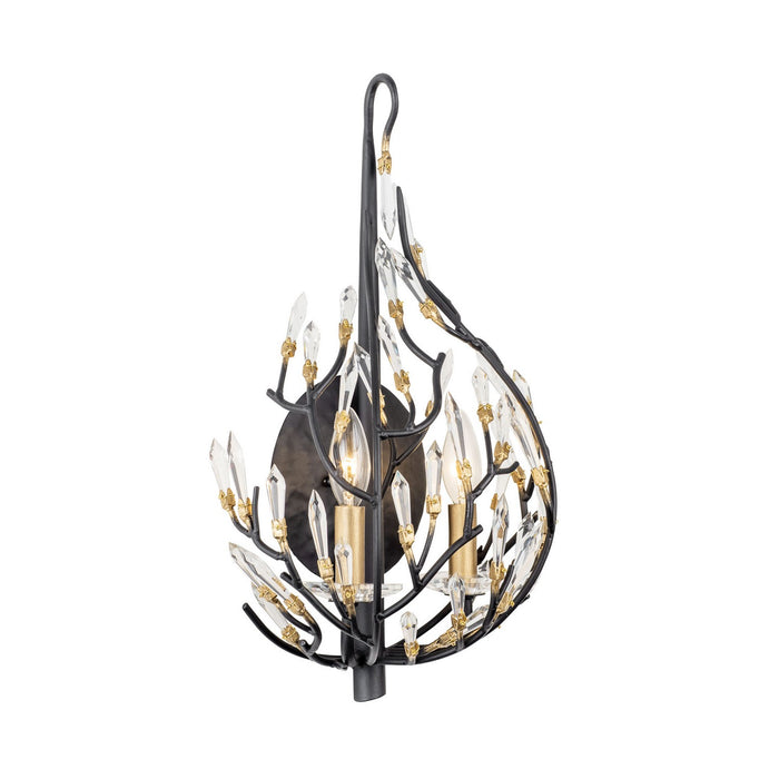 Varaluz 271K02MBFG Two Light Wall Sconce, Matte Black/French Gold