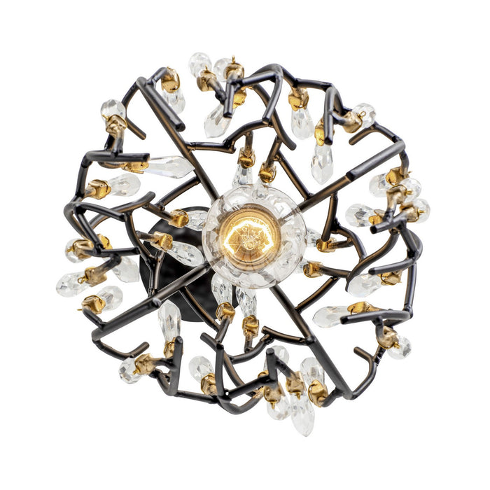 Varaluz 271M01MBFG One Light Mini Pendant, Matte Black/French Gold