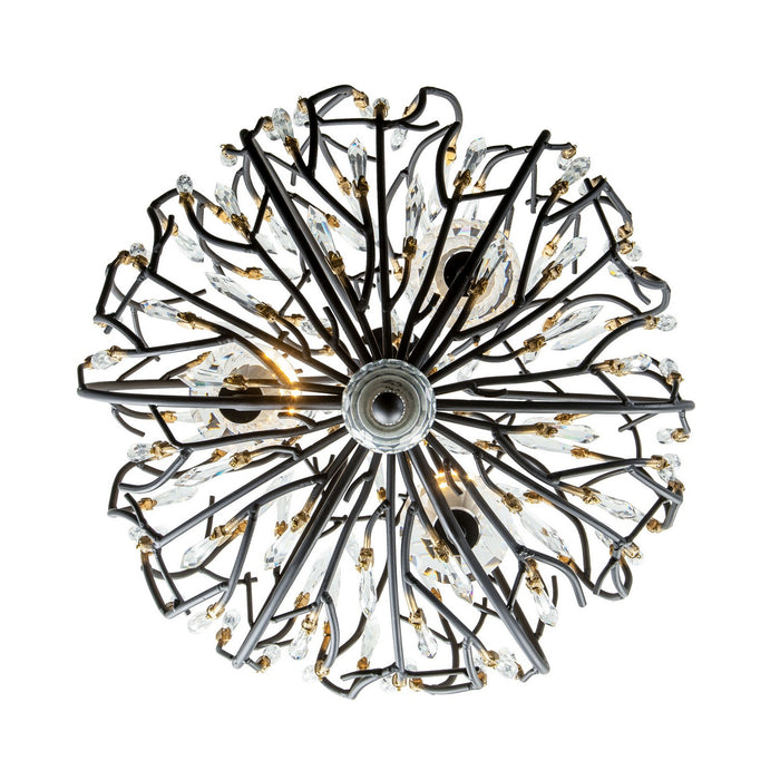 Varaluz 271P03MBFG Three Light Pendant, Matte Black/French Gold