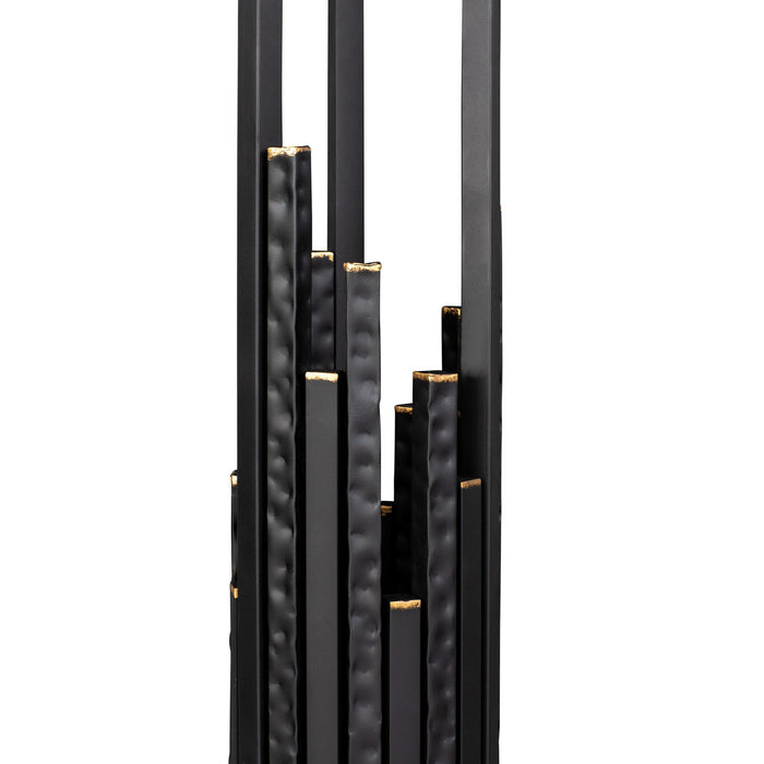 Varaluz 309L06MBFG Six Light Floor Lamp, Matte Black/French Gold
