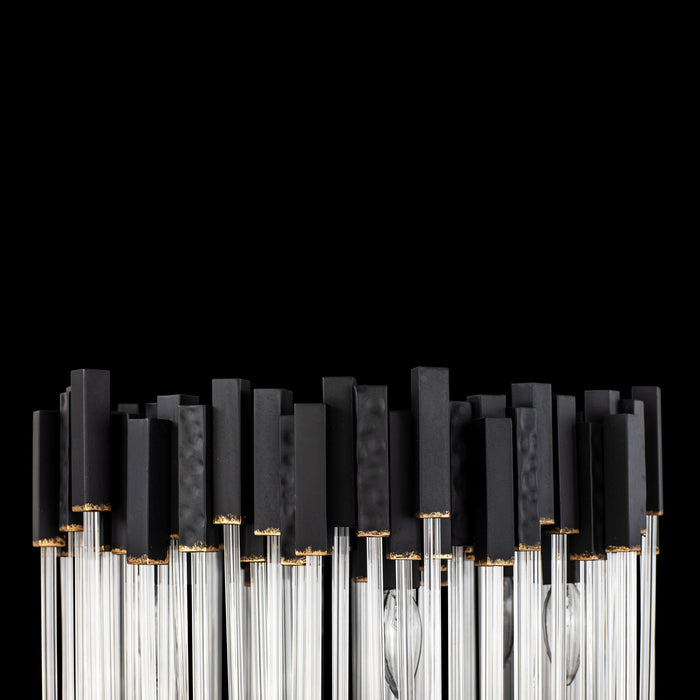 Varaluz 309L06MBFG Six Light Floor Lamp, Matte Black/French Gold