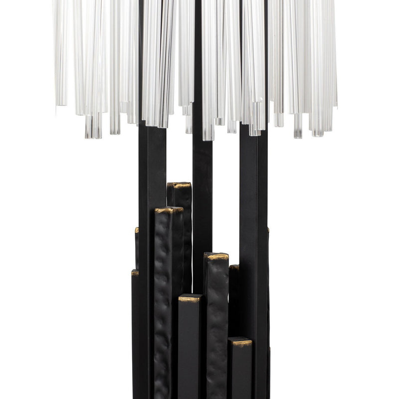 Varaluz 309T03MBFG Three Light Table Lamp, Matte Black/French Gold