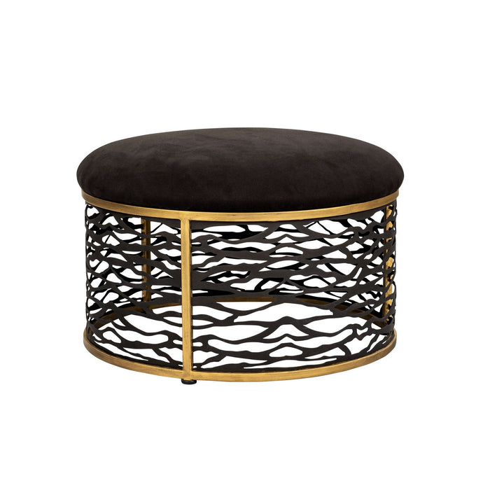 Varaluz 348TC32NHGCB Coffee Table and Ottoman, Havana Gold/Carbon