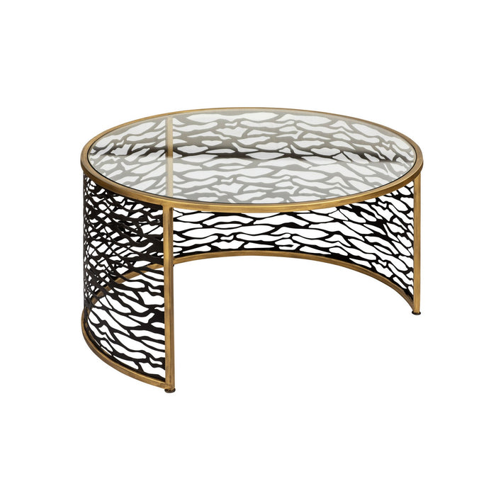 Varaluz 348TC32NHGCB Coffee Table and Ottoman, Havana Gold/Carbon