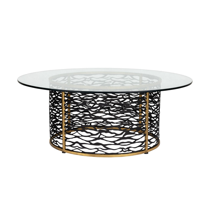 Varaluz 348TC46HGCB Coffee Table, Havana Gold/Carbon