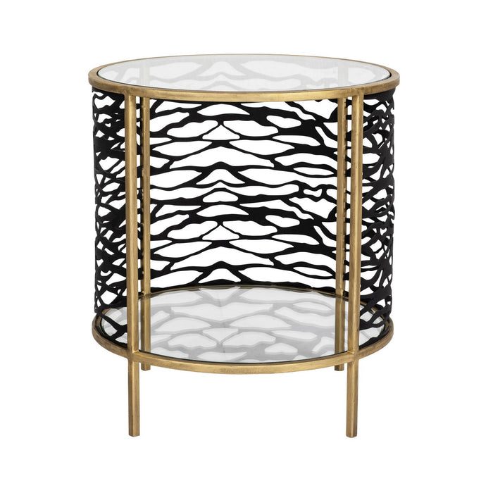 Varaluz 348TE18HGCB End Table, Havana Gold/Carbon
