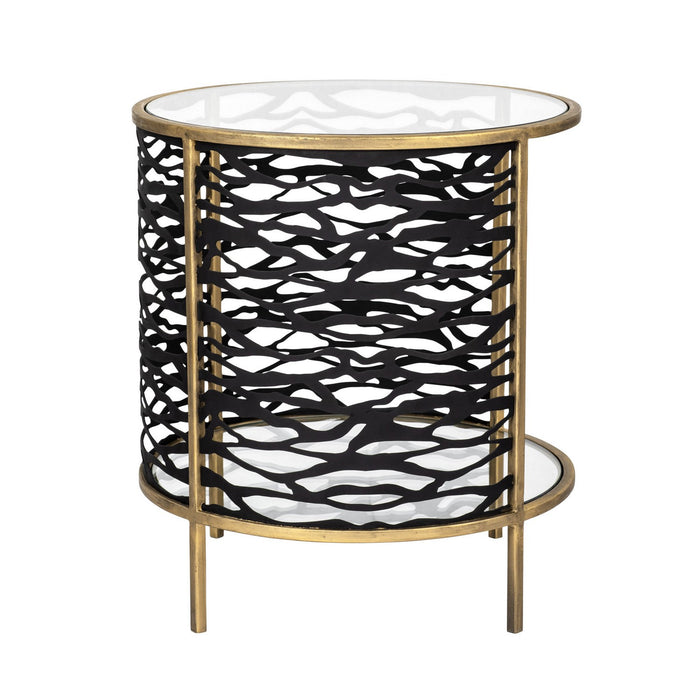 Varaluz 348TE18HGCB End Table, Havana Gold/Carbon