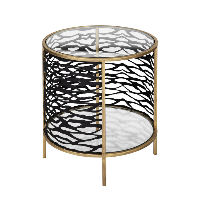 Varaluz 348TE18HGCB End Table, Havana Gold/Carbon