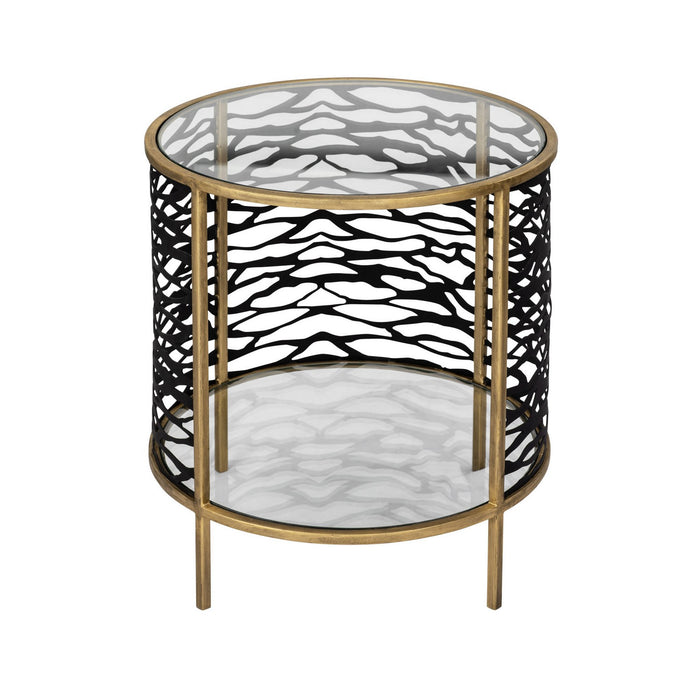 Varaluz 348TE18HGCB End Table, Havana Gold/Carbon