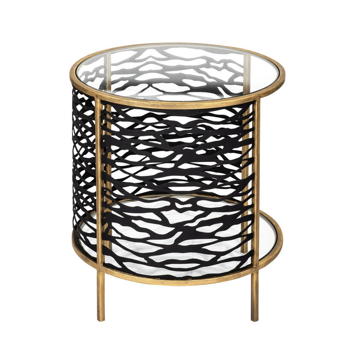 Varaluz 348TE18HGCB End Table, Havana Gold/Carbon