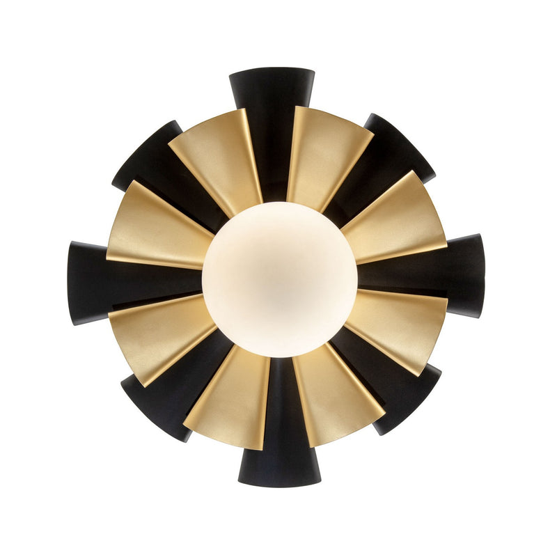 Varaluz 372P01LMBFG One Light Pendant, Matte Black/French Gold