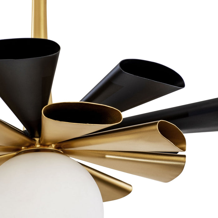Varaluz 372P01LMBFG One Light Pendant, Matte Black/French Gold