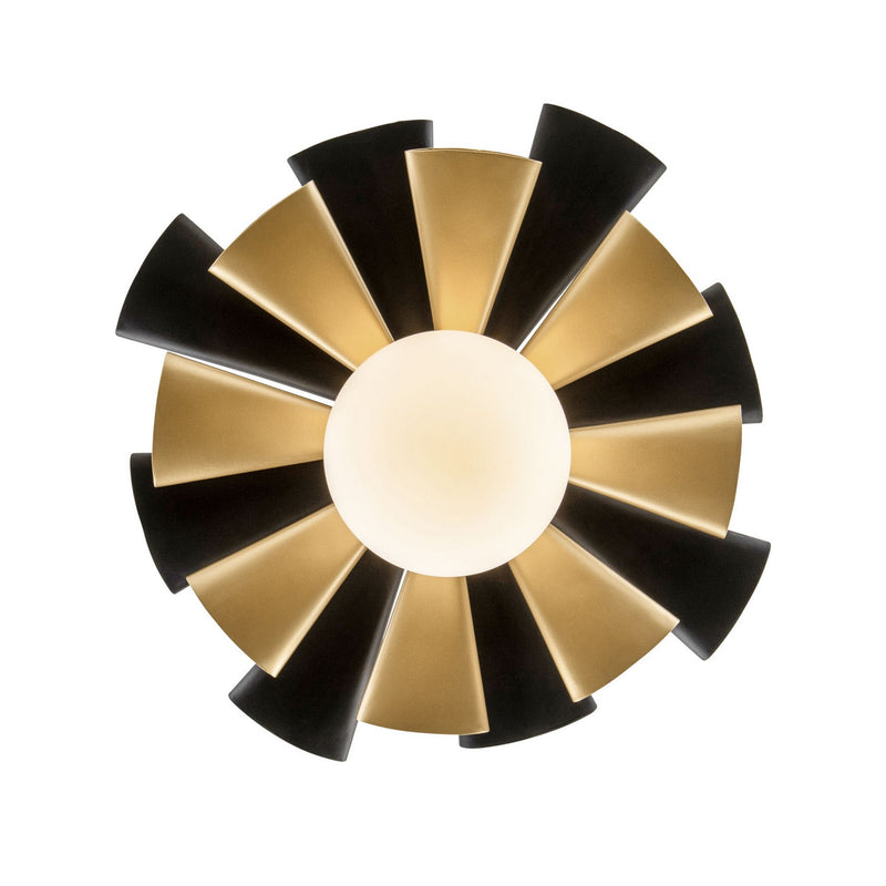 Varaluz 372P01MMBFG One Light Pendant, Matte Black/French Gold