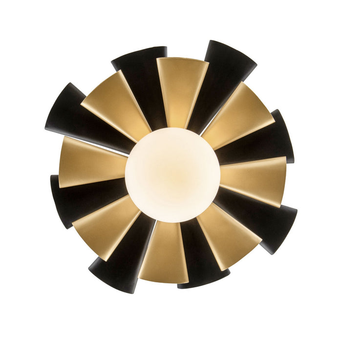 Varaluz 372P01MMBFG One Light Pendant, Matte Black/French Gold