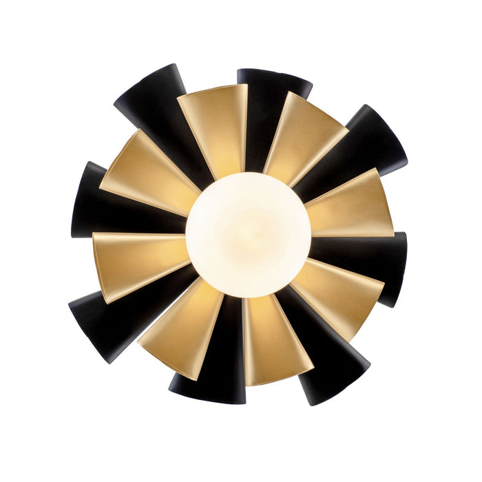 Varaluz 372P01SMBFG LED Pendant, Matte Black/French Gold