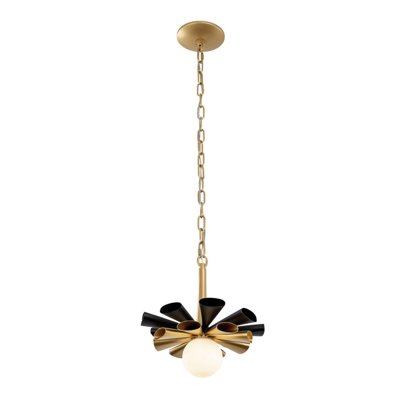 Varaluz 372P01SMBFG LED Pendant, Matte Black/French Gold