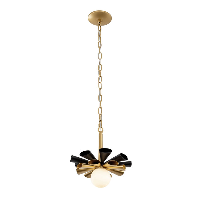 Varaluz 372P01SMBFG LED Pendant, Matte Black/French Gold