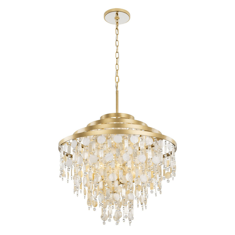 Varaluz 377C10FG Ten Light Chandelier, French Gold