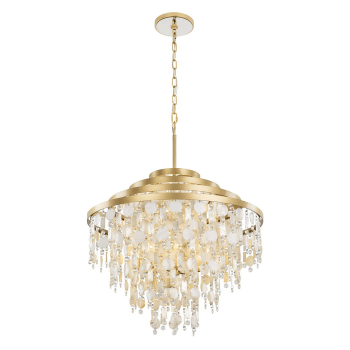 Varaluz 377C10FG Ten Light Chandelier, French Gold