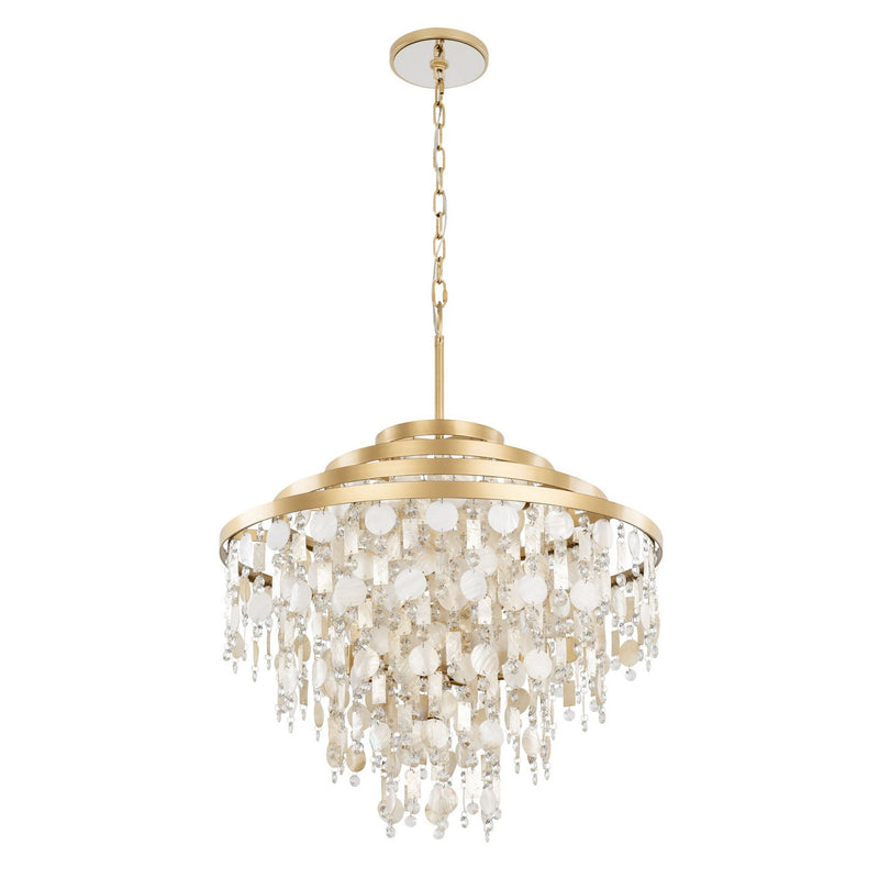 Varaluz 377C10FG Ten Light Chandelier, French Gold