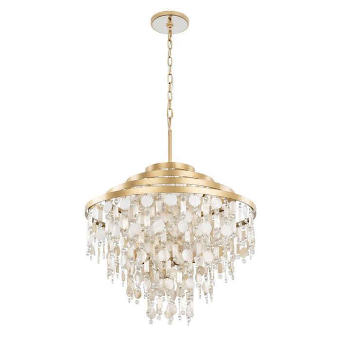 Varaluz 377C10FG Ten Light Chandelier, French Gold