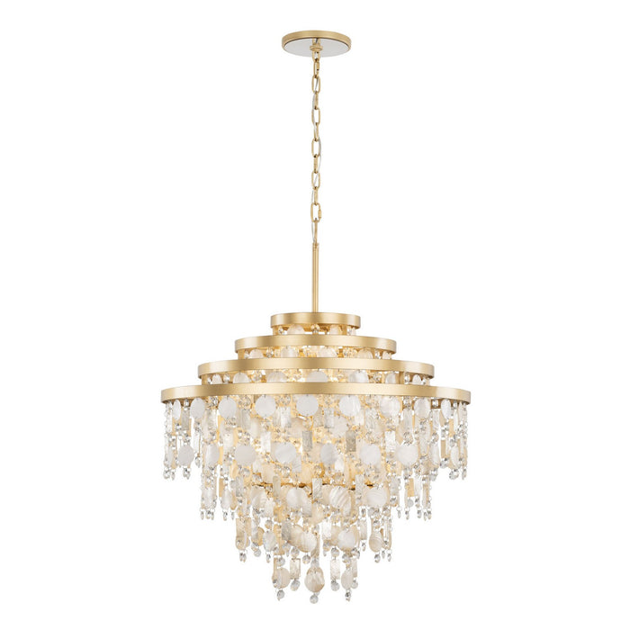 Varaluz 377C10FG Ten Light Chandelier, French Gold