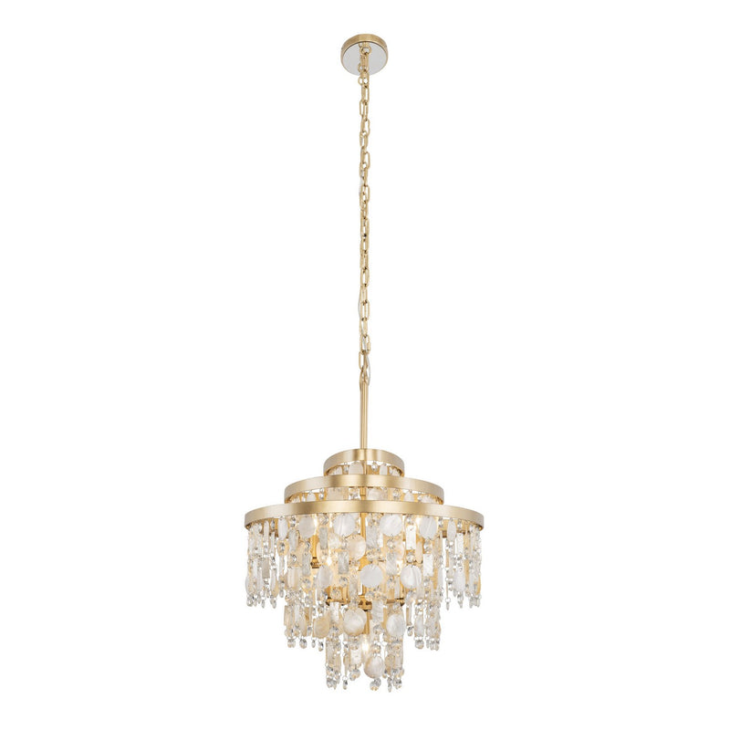 Varaluz 377N09FG Nine Light Linear Pendant, French Gold