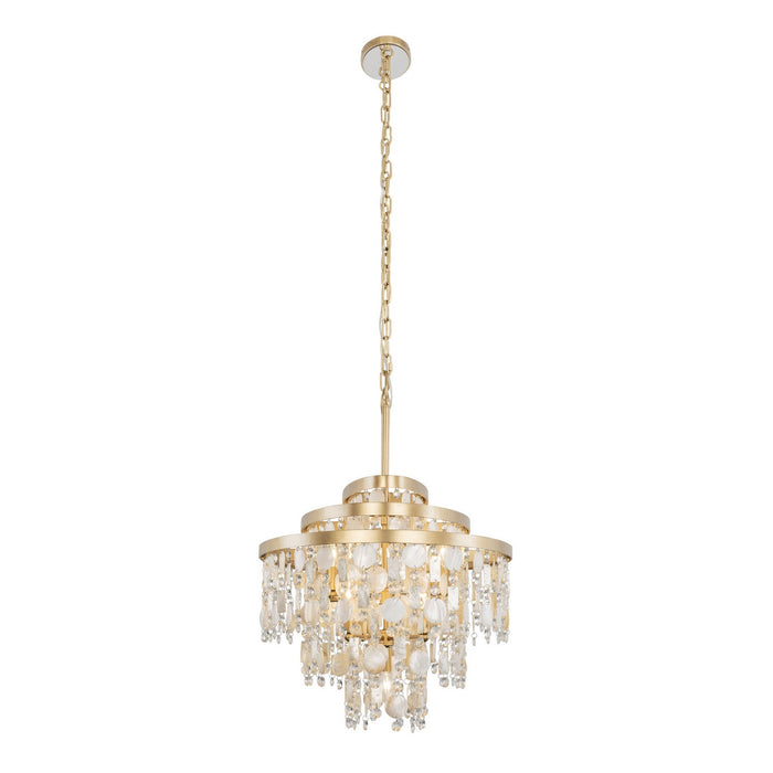 Varaluz 377N09FG Nine Light Linear Pendant, French Gold