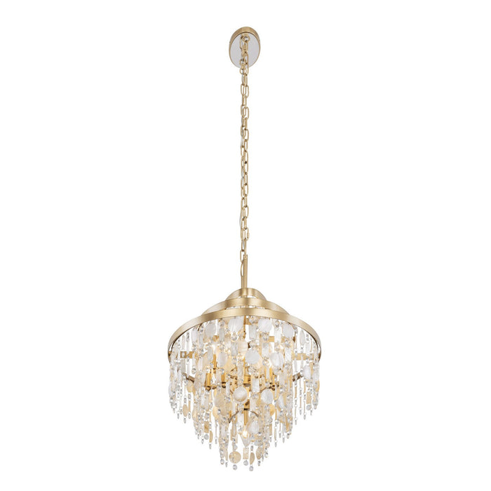 Varaluz 377N09FG Nine Light Linear Pendant, French Gold
