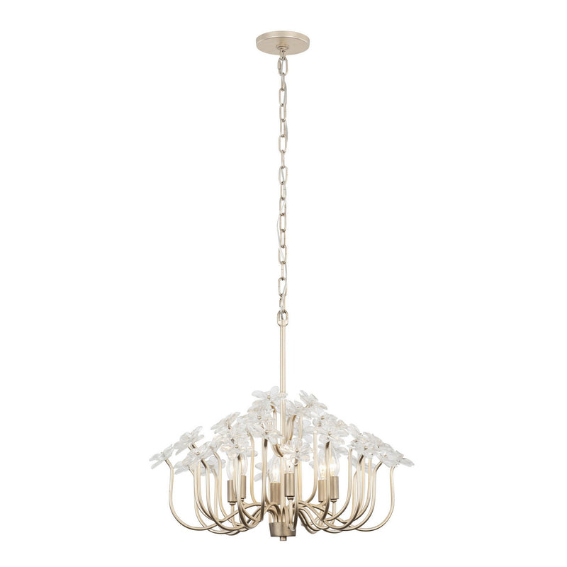 Varaluz 378C06GDAR Six Light Chandelier, Gold Dust/Artifact