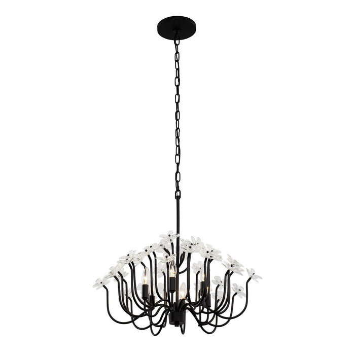 Varaluz 378C06MB Six Light Chandelier, Matte Black