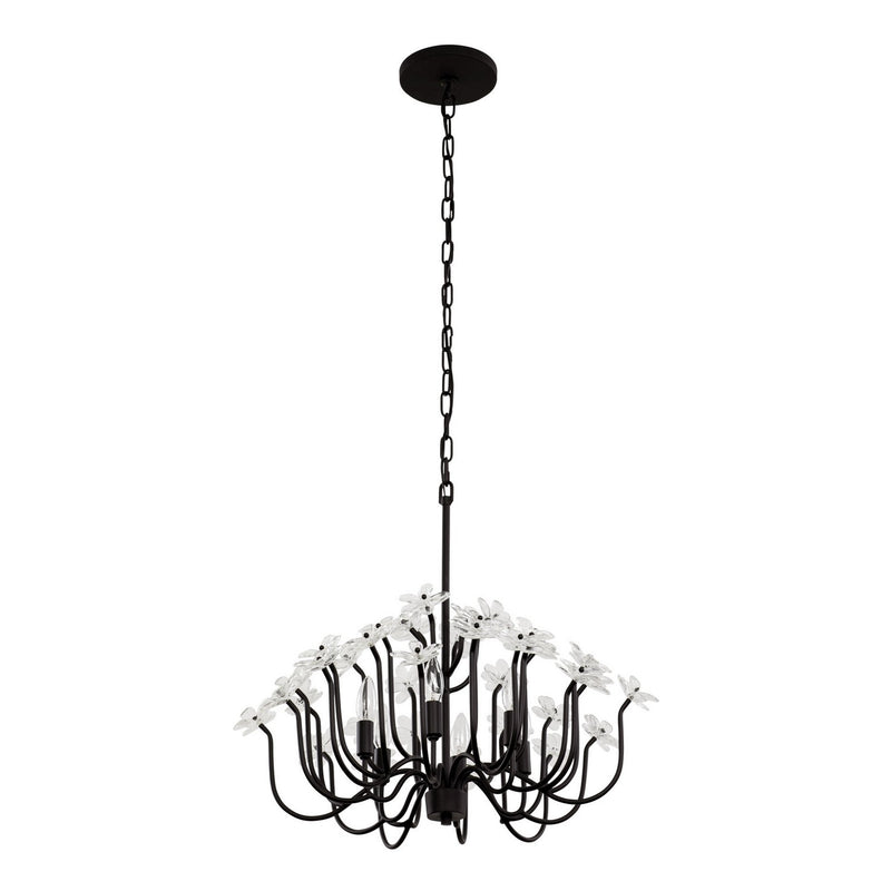 Varaluz 378C06MB Six Light Chandelier, Matte Black