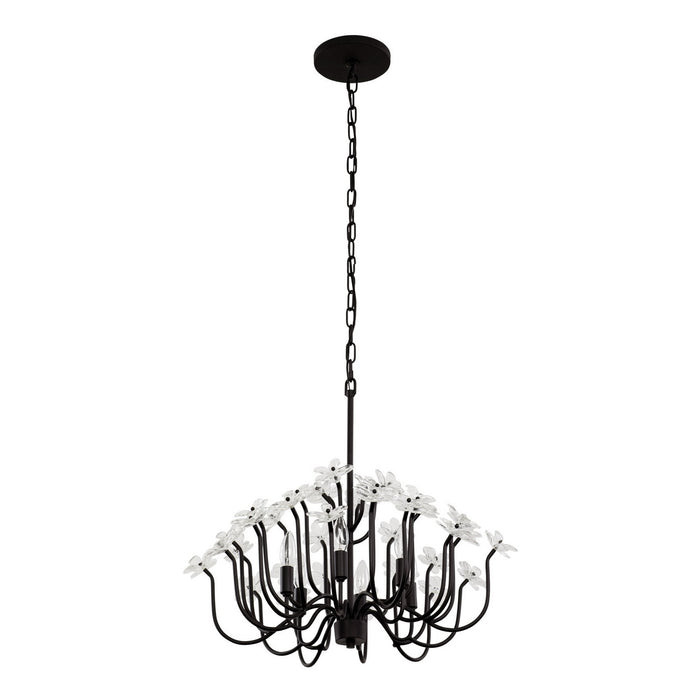 Varaluz 378C06MB Six Light Chandelier, Matte Black
