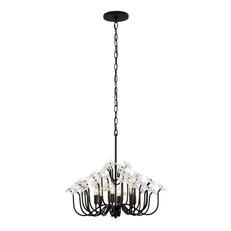 Varaluz 378C06MB Six Light Chandelier, Matte Black