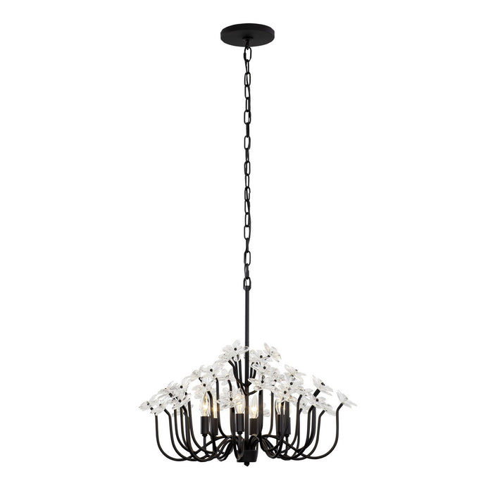 Varaluz 378C06MB Six Light Chandelier, Matte Black