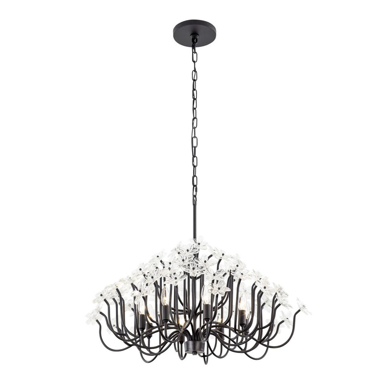 Varaluz 378C08MB Eight Light Chandelier, Matte Black
