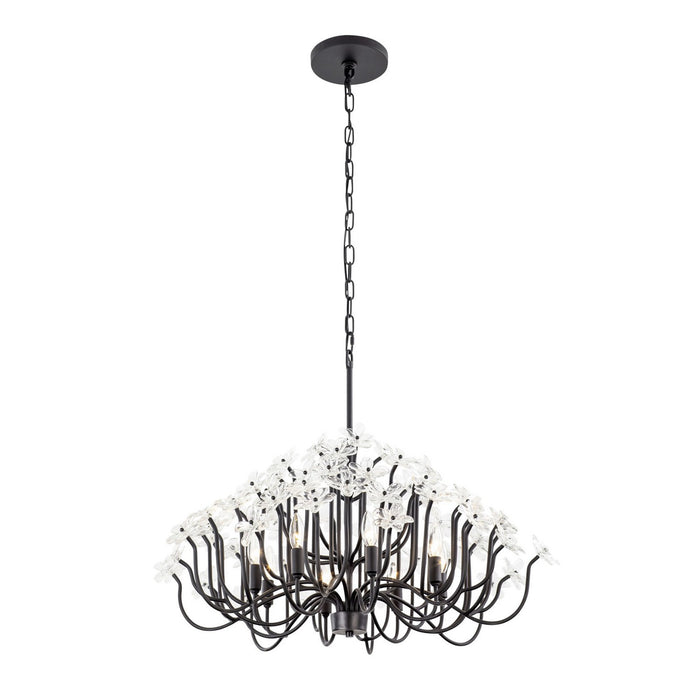 Varaluz 378C08MB Eight Light Chandelier, Matte Black