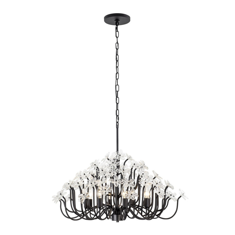 Varaluz 378C08MB Eight Light Chandelier, Matte Black