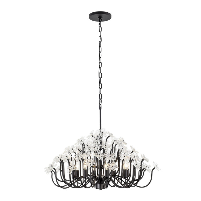 Varaluz 378C08MB Eight Light Chandelier, Matte Black