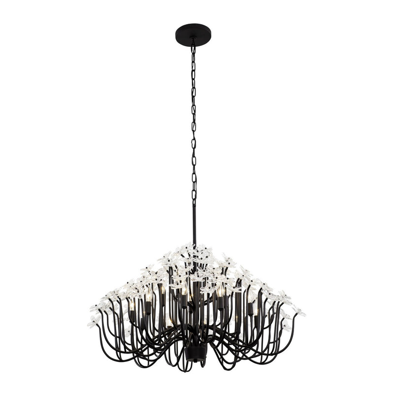 Varaluz 378C15MB 15 Light Chandelier, Matte Black