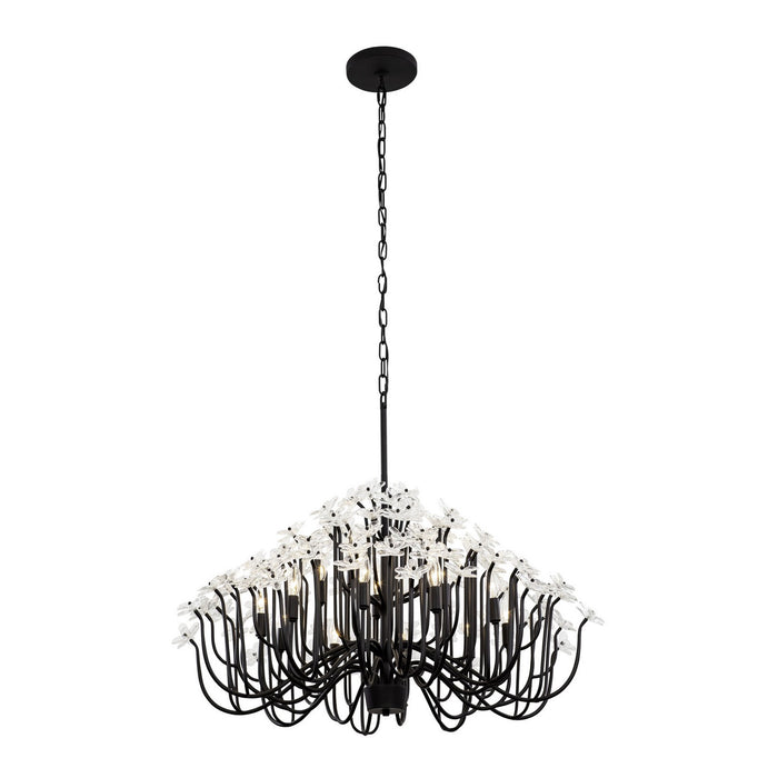 Varaluz 378C15MB 15 Light Chandelier, Matte Black