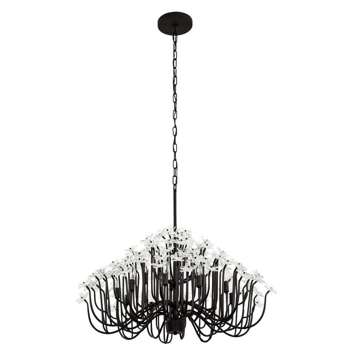 Varaluz 378C15MB 15 Light Chandelier, Matte Black