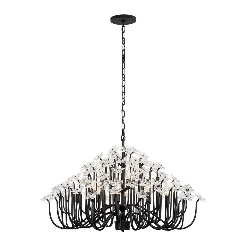 Varaluz 378C15MB 15 Light Chandelier, Matte Black