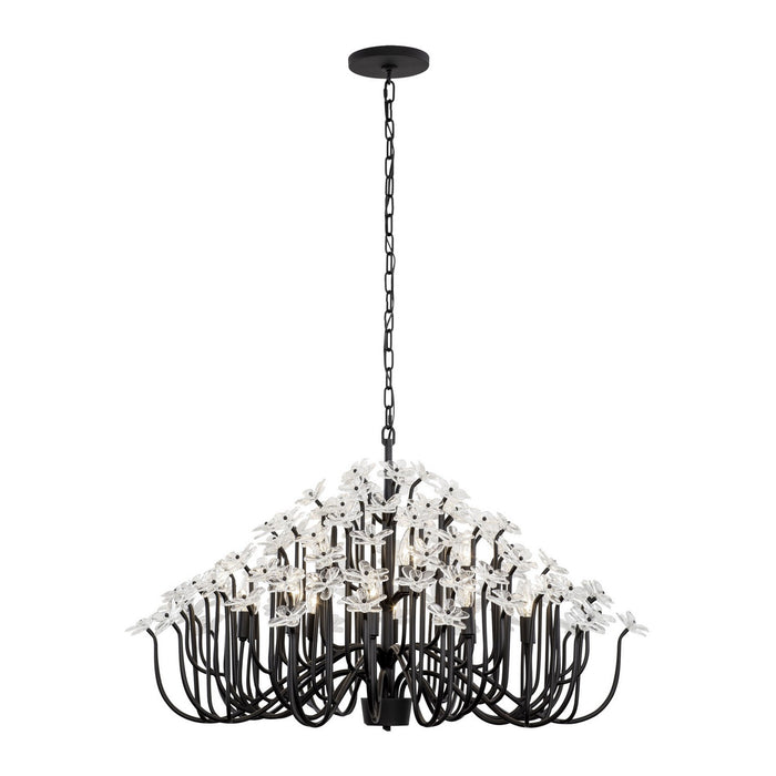 Varaluz 378C15MB 15 Light Chandelier, Matte Black