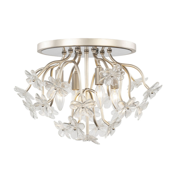 Varaluz 378S04GDAR Four Light Semi-Flush Mount, Gold Dust/Artifact