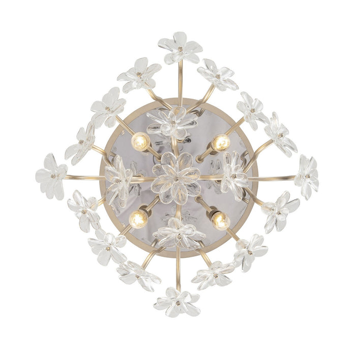 Varaluz 378S04GDAR Four Light Semi-Flush Mount, Gold Dust/Artifact